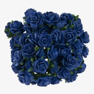 Royal Blue Mulberry Paper Open Roses - Blue Rose