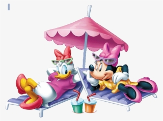 Minnie Mouse And Daisy Duck Disney Daisy Beach Clipart - Minnie Mouse Daisy Duck Beach Clipart