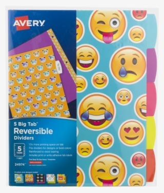 Avery 5-tab Reversible Big Tab Index Divider, Emoji - Avery, Inc