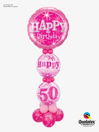 Birthday Sparkle Column Ages 18-60 Pink - Birthday Balloon Blue Png
