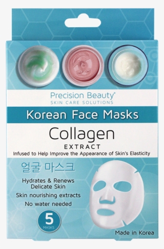 Precision Beauty 5 Pack Korean Facial Mask- Collagen - Collagen Mask Made In Korea
