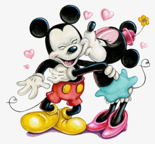 Disney Mickey Mouse And Minnie Mouse Kiss - Mickey Minnie Love Cartoon