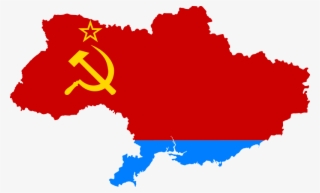Flag-map Of Ukrainian Ssr - Ukraine Ssr Flag Map