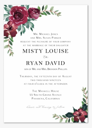 Misty Wedding Invitation - Garden Roses