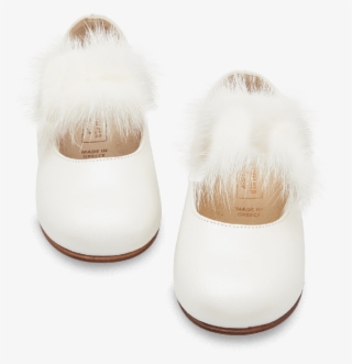 White Furry Ballet Flats - Boot