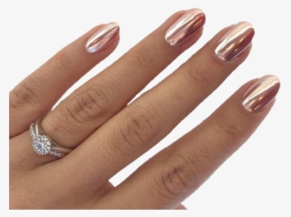 Report Abuse - Rose Gold Chrome Short Gel Nails