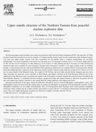 Upper Mantle Structure Of The Northern Eurasia From - Document