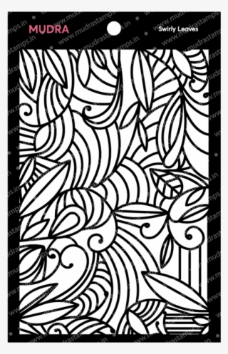 mudra stencils - swirly leaves - line art