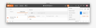 Settings Dropdown - Postman Settings