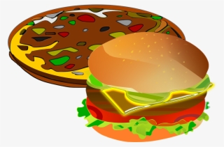 Food Illustrations 13, Buy Clip Art - Burger Pizza Cliparts