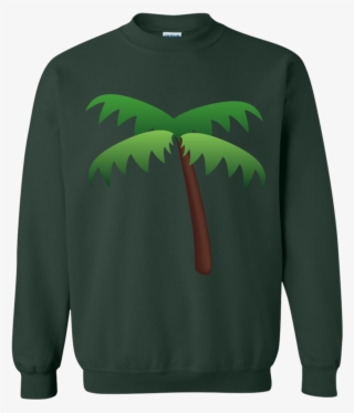 Palm Tree Emoji G180 Gildan Crewneck Pullover Sweatshirt - Ugly Christmas Sweater Friends