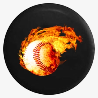 Glowing Flames With Fire Softball Baseball Rv Camper - Circle