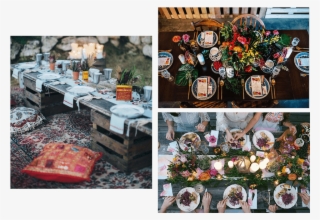 Boho Friendmas Christmas Styling Table Settings - Collage