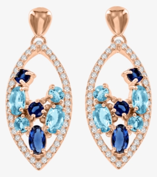 Gold-plated Earrings With Zirconia And Topaz - Earrings