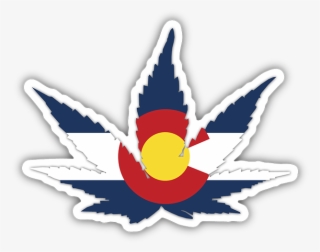 Colorado Cannabis Flag Sticker - Emblem