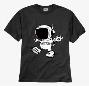 100% Premium Heavy Cotton T-shirt With Artxwar Spaceman - Girls Black Adidas Shirt