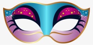 Blue And Pink Carnival Mask Png Clip Art Image - Mask Clipart