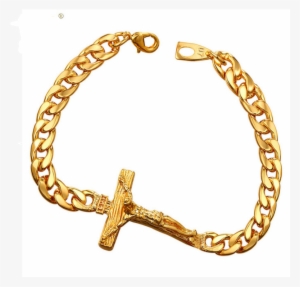 U7 Cross Bracelet Men Jewelry Silver/gold Color 21cm