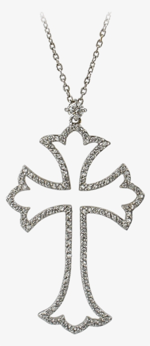 White Gold Cross With Diamonds - Rocket