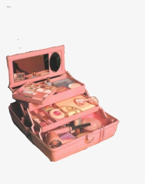 Pink Makeup Box Polyvore Moodboard Filler - Vintage Pink Aesthetic