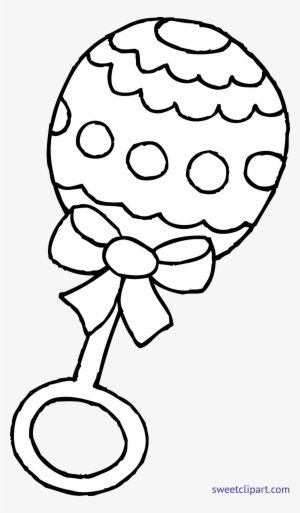 Baby Rattle Coloring Page Clip Art Sweet Unique Rattles - Black And White Baby Shower Clip Art