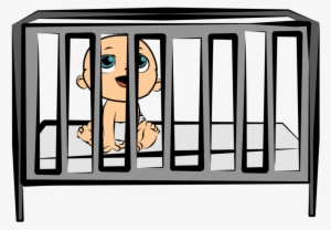 Baby Clipart Crib - Baby In Cot Clipart