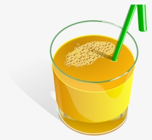 Juice Orange Fruits Straw Green Glass Drin - Glass Of Juice