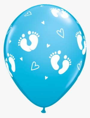 Baby Footprint Balloons - Baby Blue Balloon Png