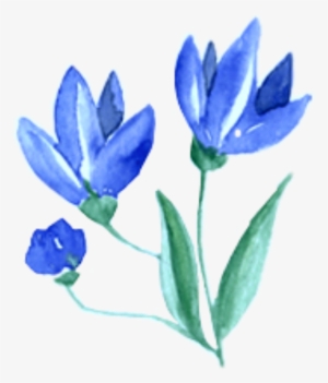 Ftestickers Watercolor Flowers Blue - Blue