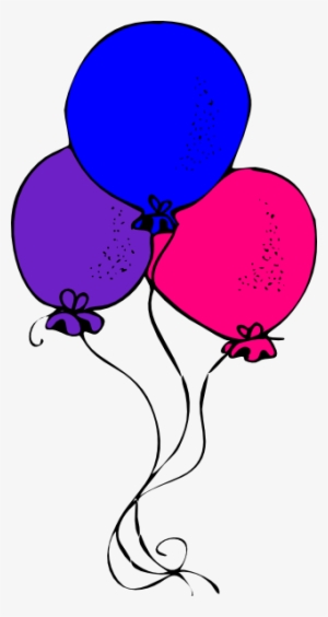 Pink Blue Purple Balloons Svg Clip Arts 318 X 598 Px