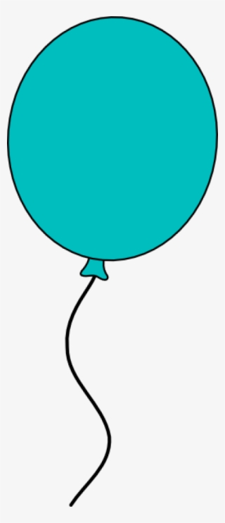 Teal Balloon Dark Outline Clip Art At - Turquoise Balloon Clip Art