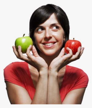 Homepage Woman 2 Apples Png - Granny Smith