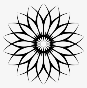 Flower Line Art 3 Clip Art Royalty Free Download - Line Art Sunflower Clipart