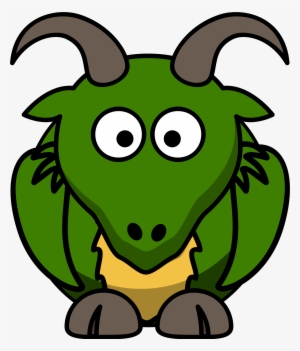 Chamois, Animal, Cute, Goat, Mammal, Green, Horn, Eyes - Cartoon Dragon Clip Art
