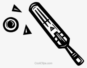 Cricket Paddle And Ball Royalty Free Vector Clip Art - Clip Art