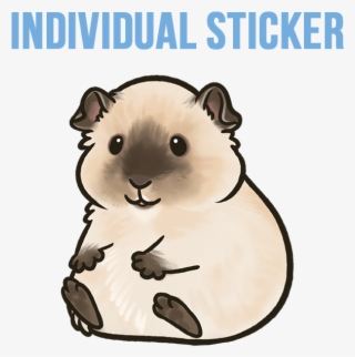 Californian Guinea Pig Sticker 3 Sizes Available - Cartoon