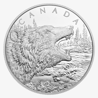 2016 1/2 Kilogram Fine Silver Coin Roaring Grizzly - Coin