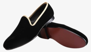 merlutti sliders black velvet gold trim 1000×562 - slip-on shoe