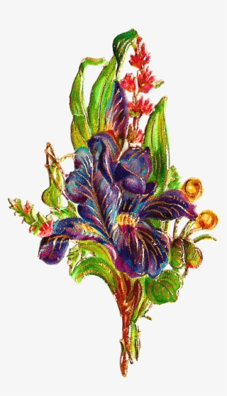 Despite The Distressed Look Of This Flower Clip Art, - Iris