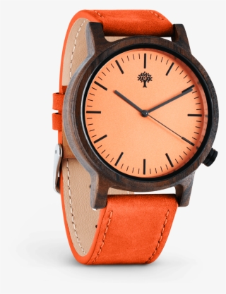 The Gaston Wood Watch Chanate Wood Orange Orange Leather - Watch