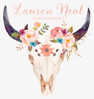 Skull Logo - Cow Skull With Flowers Tattoo