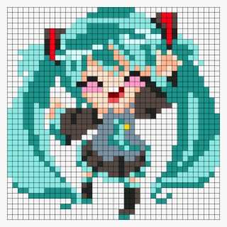 Hatsune Miku Perler - Pixel Art Hatsune Miku