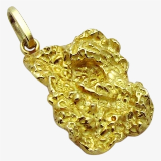 Vintage 18k 750 Yellow Gold Nugget 3d Pendant Charm - Locket