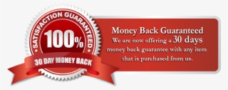 We Offer A 30 Days Money Back Guarantee - 100 Satisfaction Guarantee