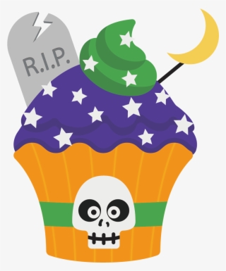 Banner Free Halloween Cupcake - Halloween Cupcake Cartoon