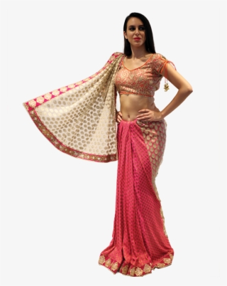 Pink N Orange Saree - Sari