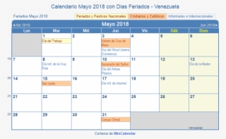 Calendario Venezuela Mayo 2018 - February 2019 Calendar With Holidays