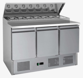 Hd 3 Door Refrigerated Pizza And Sandwich Prep Counter - Ps300 Saladette