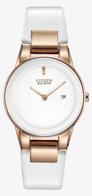Citizen Axiom Steel Rose Gold Ladies Watch - Women's Citizen Leather Strap Watch
