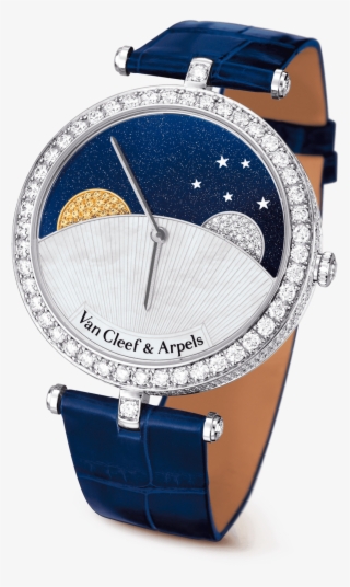 Lady Arpels Day And Night Watch,shiny Alligator, Square - Van Cleef & Arpels Orologi